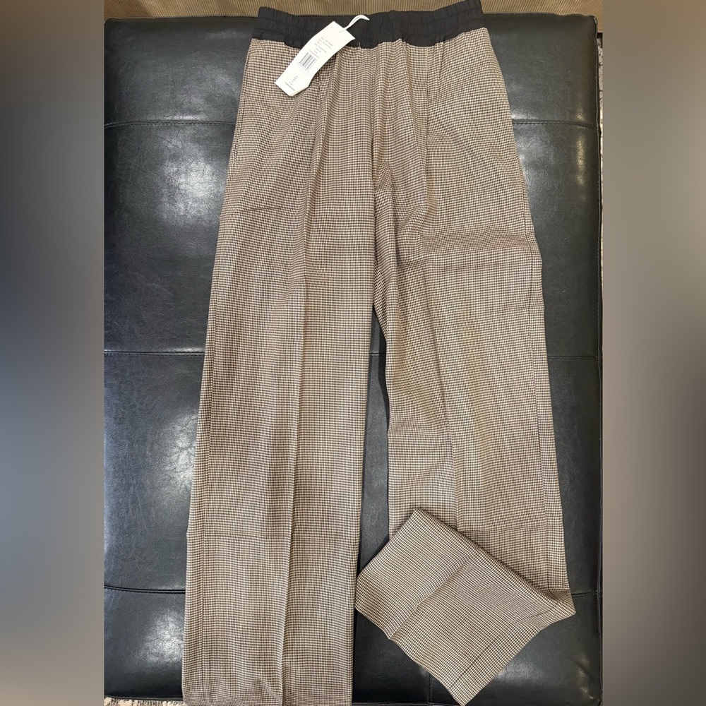 Thakoon NWT WC Brown Combo Smocked Waist Wide Leg Pull On Trouser - Picture 2 of 3